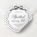 Search for any age birthday party stickers Black and white