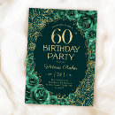 Search for green 60th birthday invitations Elegant