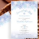 Search for blue snowflake baby shower invitations December january february