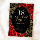 Search for red roses 18th birthday invitations Elegant
