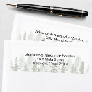Search for mountain wedding return address labels Pine trees