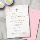 Search for pink confirmation invitations Gold cross