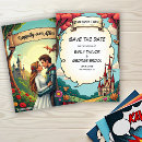 Search for happily ever after wedding save the dates Once upon a time