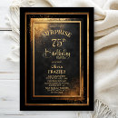 Search for surprise 75th birthday invitations Gold
