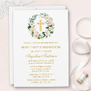 Search for watercolor wreath invitations Gold cross