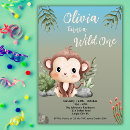 Search for monkey 1st birthday invitations Safari