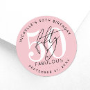 Search for feminine birthday stickers Fifty and fabulous