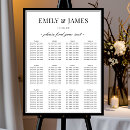 Search for classic wedding seating charts Black and white
