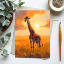 Search for giraffe postcards Sunset