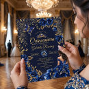 Search for navy blue gold quinceanera invitations Watercolor
