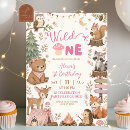 Search for wild one girl birthday invitations Baby girl