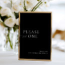 Search for please take one wedding signs Black and white