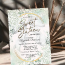Search for bohemian sweet 16 invitations Green
