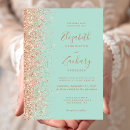 Search for peach and mint green wedding invitations Elegant