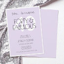 Search for 40 and fabulous invitations Typography