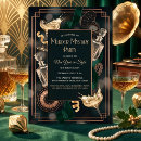 Search for new years eve roaring twenties invitations Black and gold