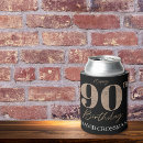 Search for 90th birthday can coolers Black and gold