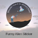 Search for funny alien stickers Night sky