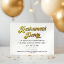 Search for black and gold retirement invitations Script
