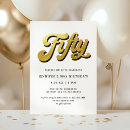 Search for retro 50th birthday invitations Black and white
