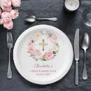 Search for first communion plates Blush pink