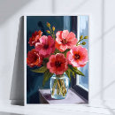 Search for flowers in a vase painting posters Pink