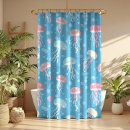 Search for jellyfish shower curtains Blue
