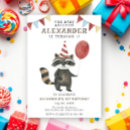 Search for raccoon birthday invitations Watercolor