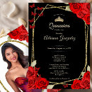 Search for red black quinceanera invitations 15th birthday