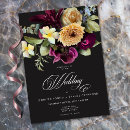Search for dark floral wedding invitations Elegant script