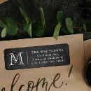 Search for black chalkboard return address labels Monogrammed
