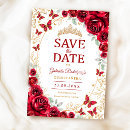 Search for red gold save the dates Princess tiara crown