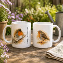 Search for watercolor birds mugs Robin