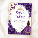 Search for gold floral save the dates Mis quince anos