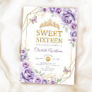 Search for lilac sweet 16 invitations Butterfly