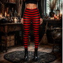Search for red striped leggings Red and black