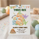 Search for three rex girl birthday invitations Dinosaur 3rd birthday