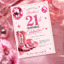 Search for pink disco invitations Feminine