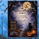 Search for feline halloween invitations Black cat