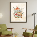 Search for mushrooms posters Watercolor
