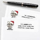 Search for funny cat return address labels Festive
