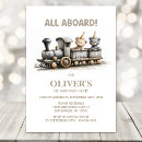 Search for train birthday invitations Teddy bear