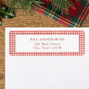 Search for red plaid return address labels Gingham