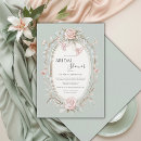 Search for pink and green bridal shower invitations Watercolor