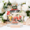 Search for race track birthday invitations Red race car