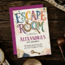 Search for crime party invitations Escape room