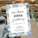 Search for hydrangea birthday invitations Blue