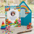 Search for unicorn and dinosaur birthday invitations Rainbow