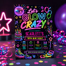 Search for lets glow crazy party invitations For kids