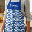 Search for french blue aprons Elegant script font